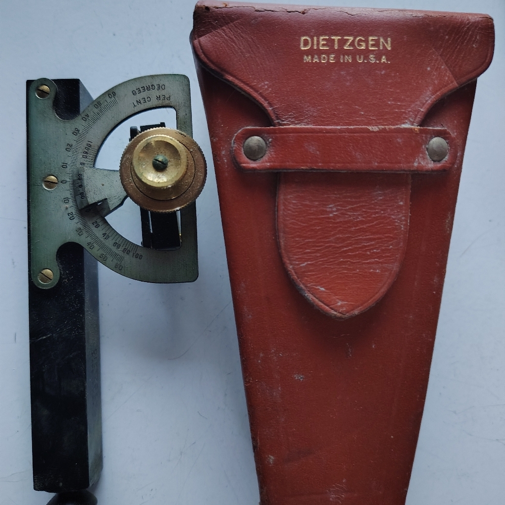 Authentic Dietzgen Precision Leveling Tool with Red Leather Case Made In U.S.A.